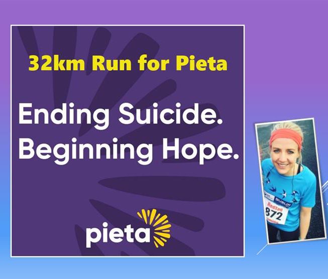 To help raise funds for Pieta House, Ciara Beuster is going to run 32km in a 3.2km radius on May 23, the eve of her 32nd birthday. She will also run a total of 320km in May and would love your support!.   Head over to buff.ly/2WdWSop if you can support her effort