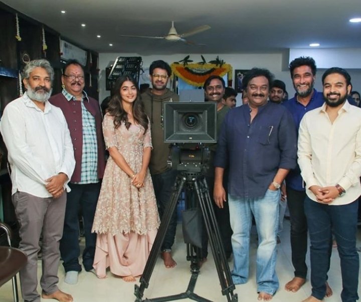 TOnscreen's tweet photo. Director #RadhaKrishna Shares Pictures From The Launch of #Prabhas20 

#Prabhas #PoojaHegde #UVCreations #Tollywwood https://t.co/oUarcm943D
