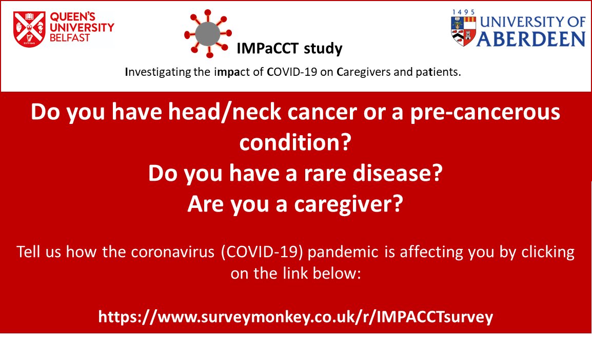 Let’s get the word out about this vital research-tag your favourite head & neck cancer advocates & orgs-let’s try to spread this as far as we can! Link: surveymonkey.co.uk/r/IMPACCTsurvey
@CancerAliDorset
@headandneckcan
@hncalliance
@OHANCAW
@HeadNeckNZ
@thancfoundation
@Oracle_Cancer