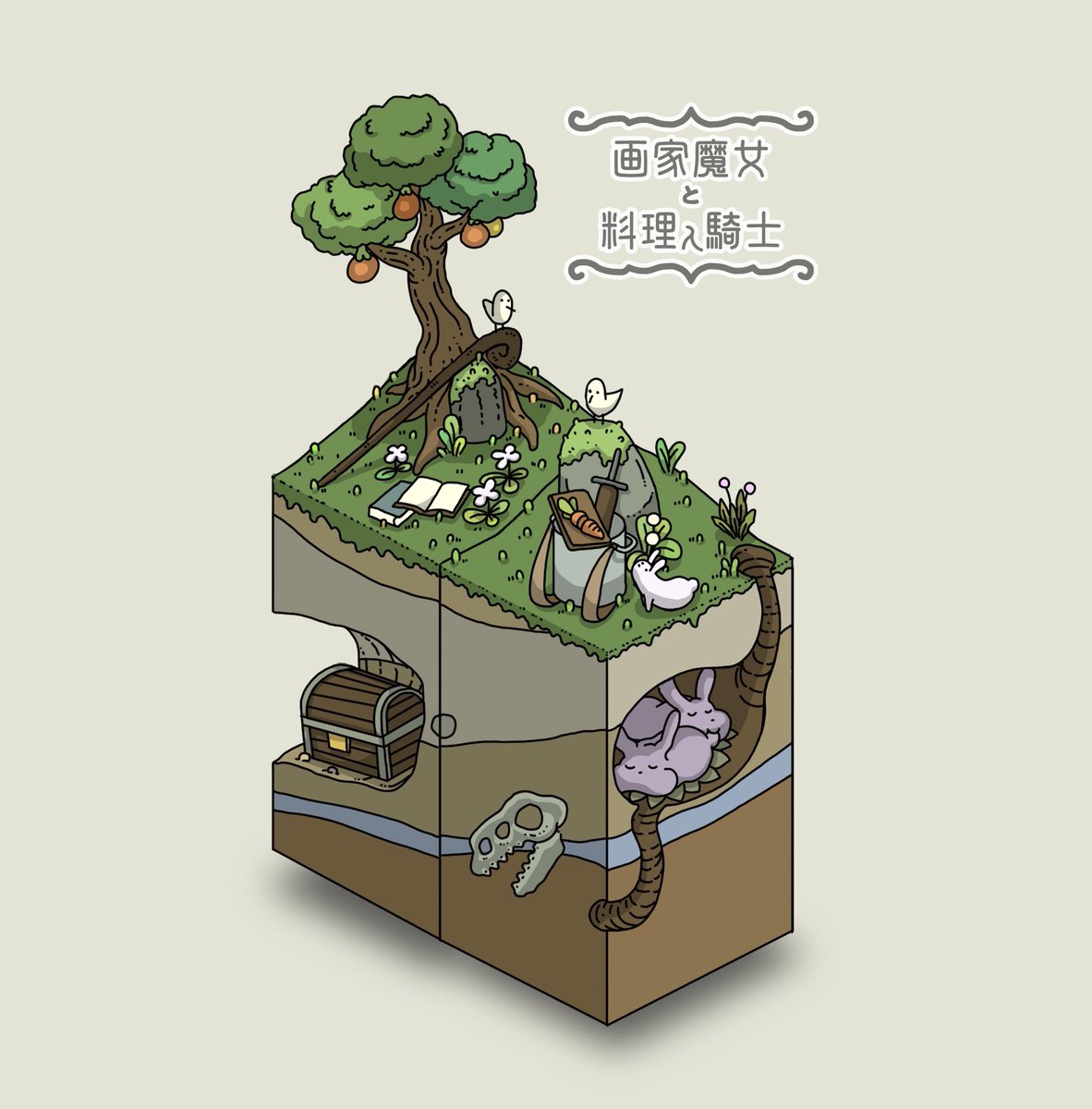 「このレイアウト組んでる時が1番楽しい
#画家魔女と料理人騎士 」|gozz/ごず🏝のイラスト
