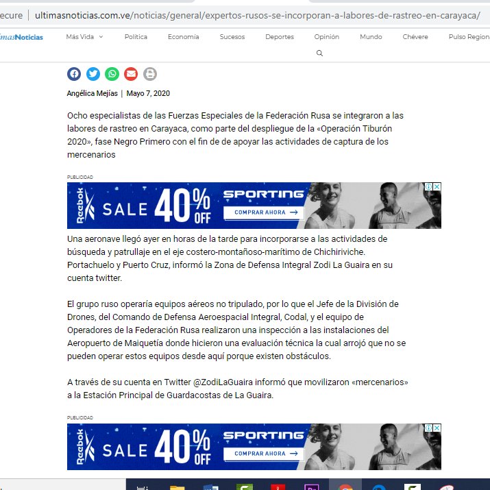 Gbastidas's tweet photo. Aunque ZODI La Guaira borró los tuits, quedó la nota del diario oficialista @UNoticias que informaba que "especialistas de las Fuerzas Especiales de la Federación Rusa" se incorporaban a las operaciones de " patrullaje y escudriñamiento aéreo en Carayaca".
¿Soberanía? Je je je https://t.co/NE2l3z9pky