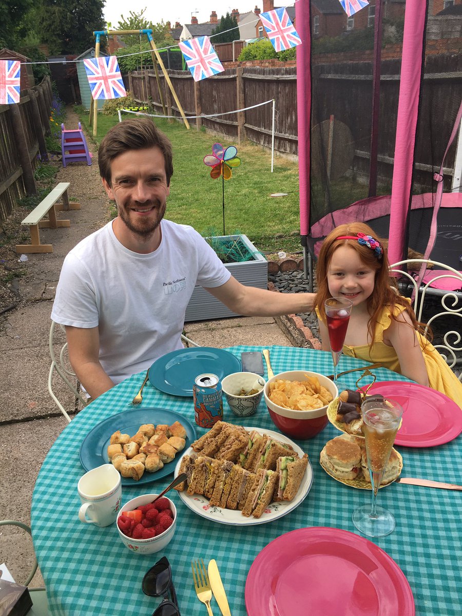 pickleandpompom's tweet photo. @ClassMrWearing Alice is having a #VEDay tea party https://t.co/uOUaRQHD6w