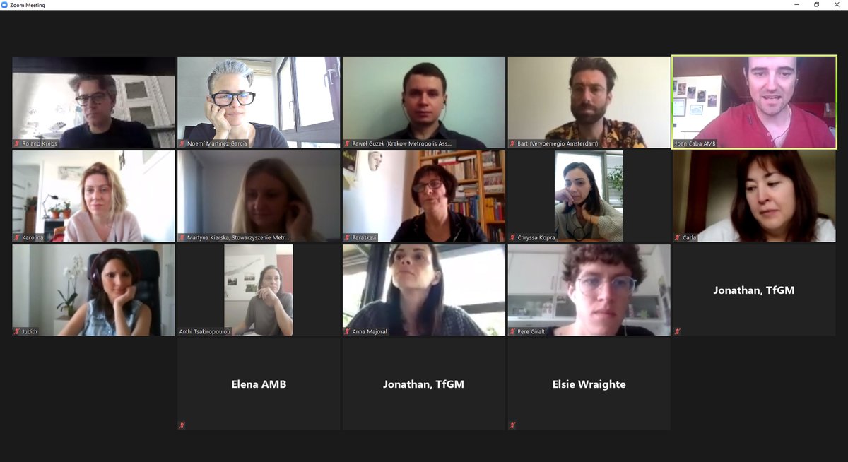 RiConnectURBACT's tweet photo. Today we were delighted to start our online Meeting sharing great news!!! @RiConnectURBACT network proposal for the 2nd phase has been approved by the @URBACT monitoring committee! Congratulations to everyone! #RethinkingInfrastructures #BetterCities #UrbanIntegration #RiConnect https://t.co/gena5R0e8z