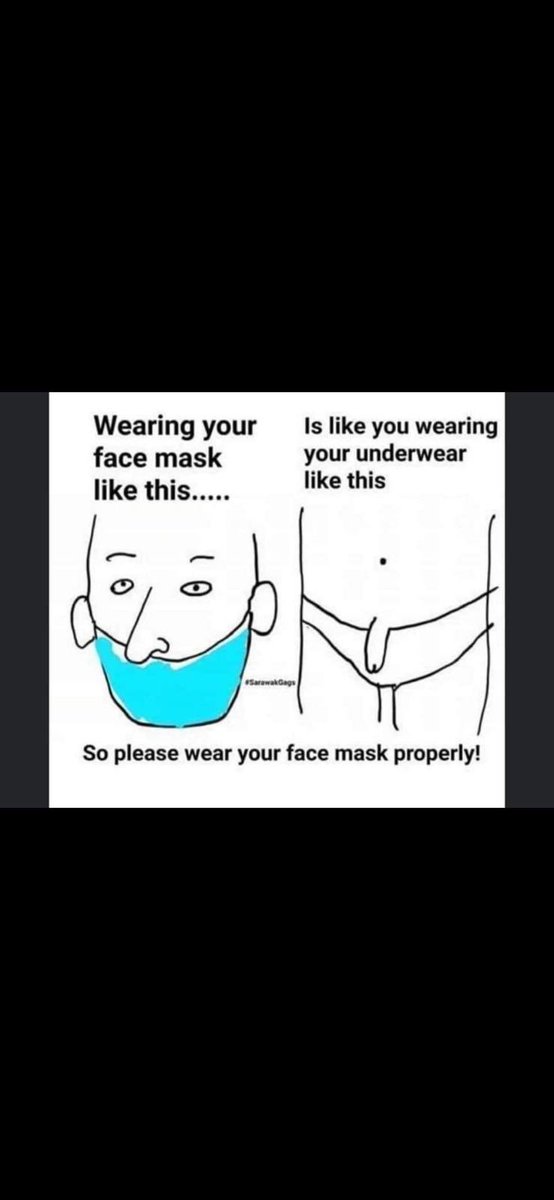 Görsel kısaca,
Maskeyi burnunuzun altına indirip takmanız, donunuzu bu şekilde giymenize denk geliyor, yapmayın diyor...