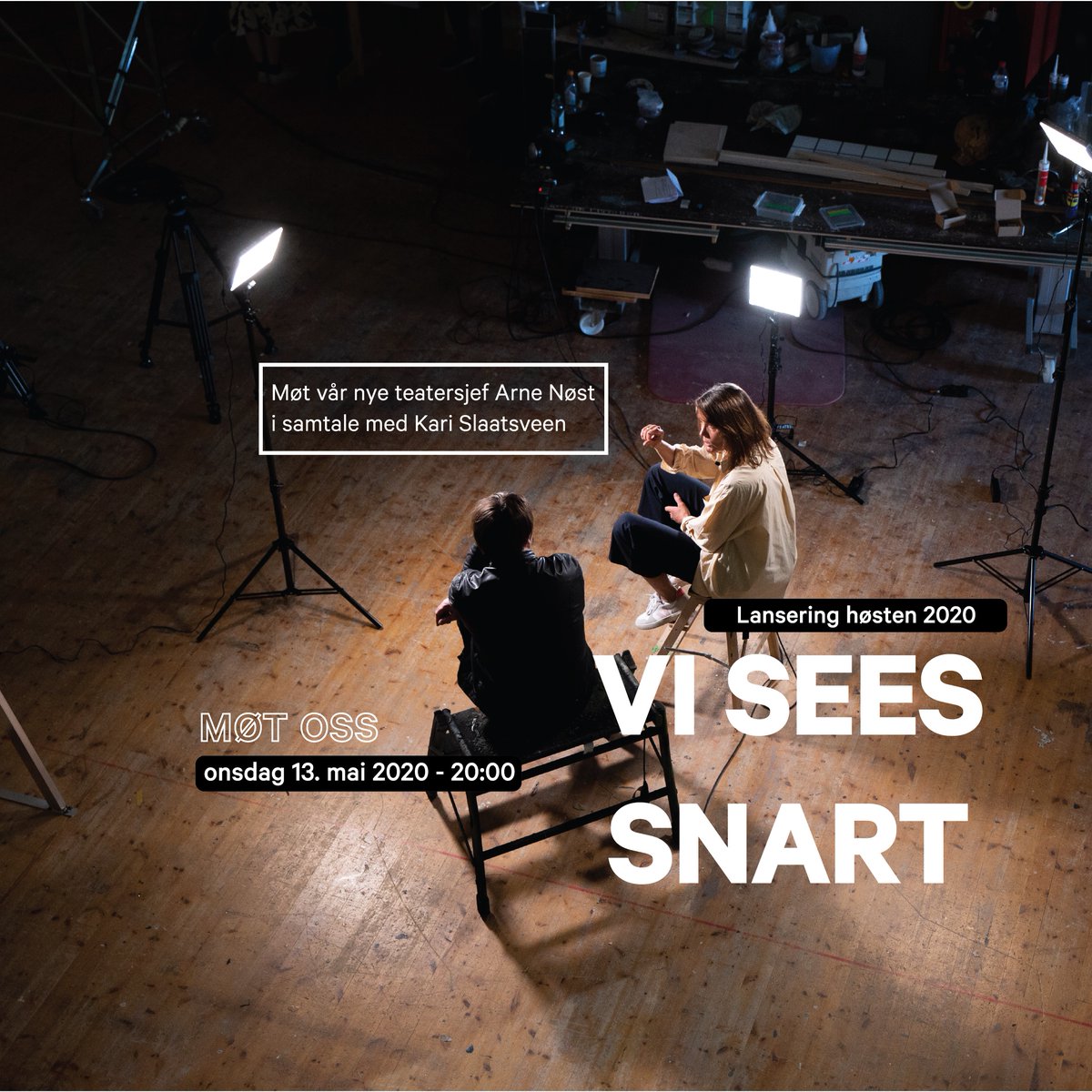 Vi sees snart! Møt vår nye teatersjef Arne Nøst i samtale med Kari Slaatsveen onsdag 13. mai kl 20:00. Om Riksteatret, høsten og alt vi har å glede oss til 🎥