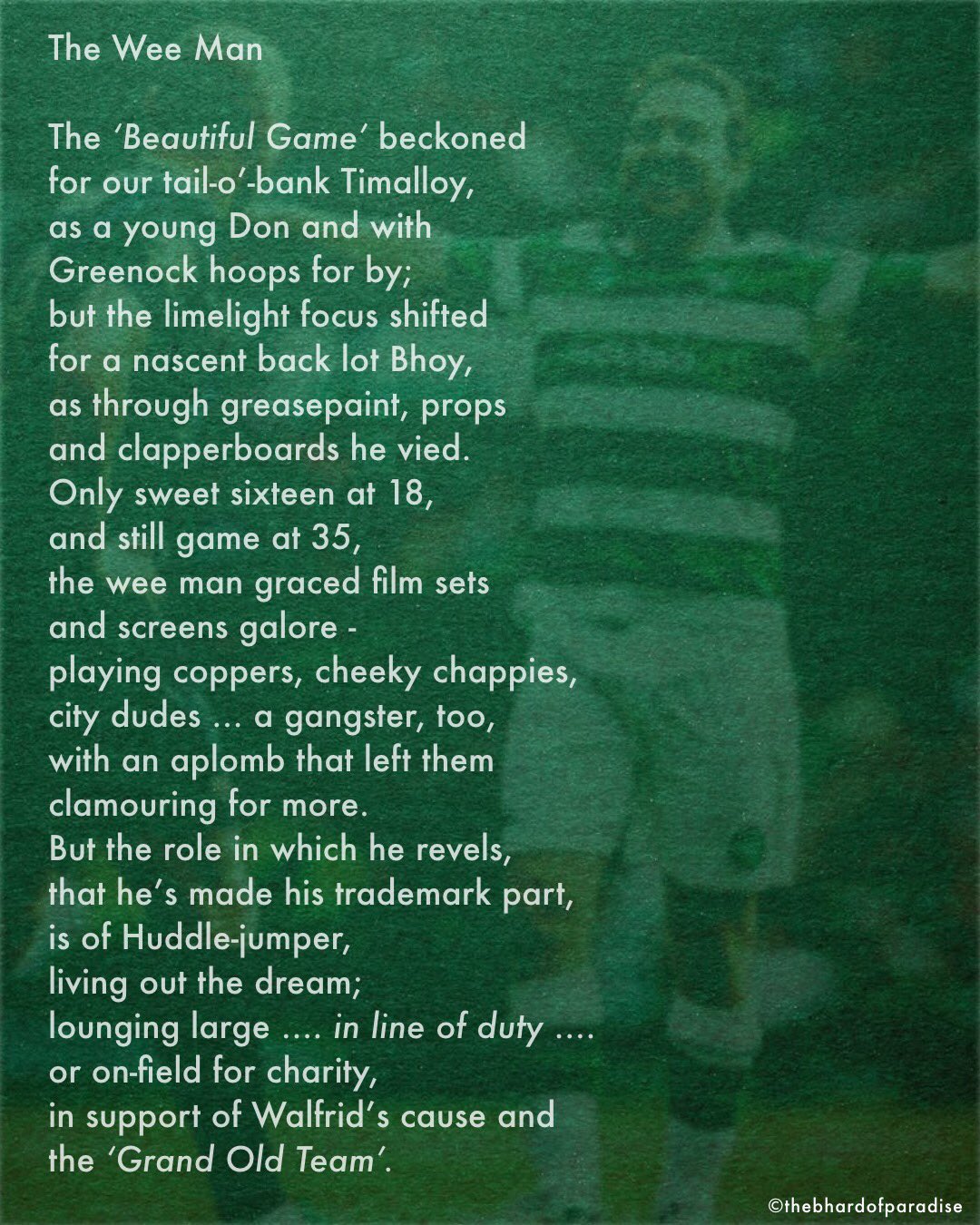 Happy birthday, Wee Man A poem written by my auld man for ye. 