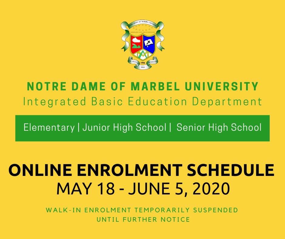 dgreatren17's tweet photo. Heads up Marista!, NDMU IBED -SHS Online enrolment schedule and procedure.

For online enrolment, please wait for the link to be posted at the Official NDMU SHS Facebook Page. https://t.co/S7Alv5wczP