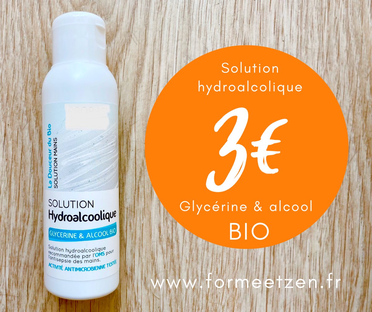 Forme_et_Zen's tweet photo. Forme &amp; Zen a déniché pour vous une Solution Hydroalcoolique à la glycérine et à l’alcool biologique… dur pour les bactéries doux pour les mains !!! 💦🤚🏻

Forme &amp; Zen, 90 rue Monge, 21000 Dijon. Tél. : 0380454674 

#formeetzen https://t.co/NYtbR8TzzK