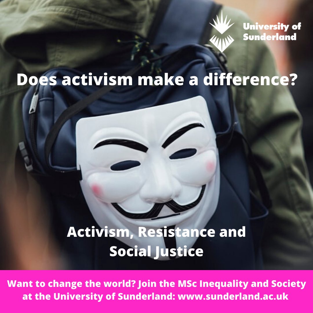 OfInequality's tweet photo. We have a brand new option module all about #activism and #socialjustice! 

How do social movements grow and what are their successes and failures? Study activist movements in U.K. and globally 🌍 

Join our MSc, we are accepting applications 🖥 #GetInSun @UoSSocSciences https://t.co/hNW9BYM6ie