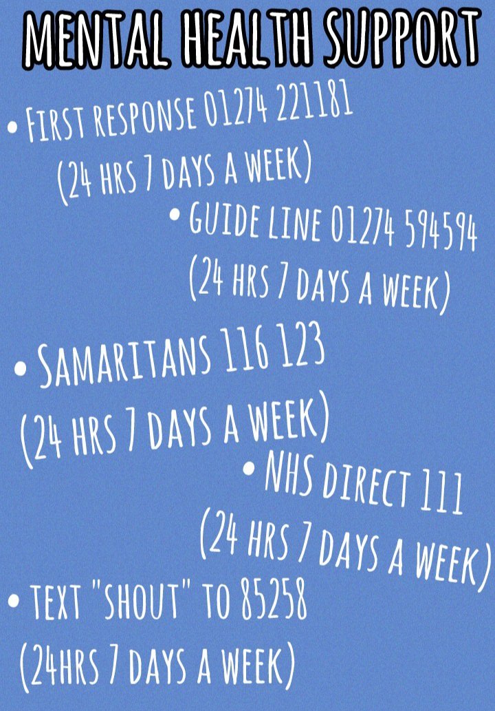 HALECharityBfd's tweet photo. #YouAreNotAlone during this #lockdownuk #BankHolidayWeekend
Below are some helplines for support &amp; advice 🗣️📞
If you are concerned about an adult or child's safety:

• Safeguard Reporting 01274 431010 (24hr cover)

• NSPCC 0808 8005000
(9am-6pm)

#Bradford #StillHereToHelp https://t.co/24j9fiVdXd