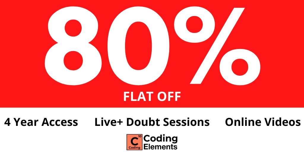 CodingElements's tweet photo. Coding Elements is offering FLAT 80% off on all courses https://t.co/VAdCkRIIYl
Learn Python, Data Science, Machine Learning and many more right from the comfort of your home.
#codingelements #python #datascience #machinelearning #programming #scholarship #StayHomeStaySafe https://t.co/udsIEQ0LmY
