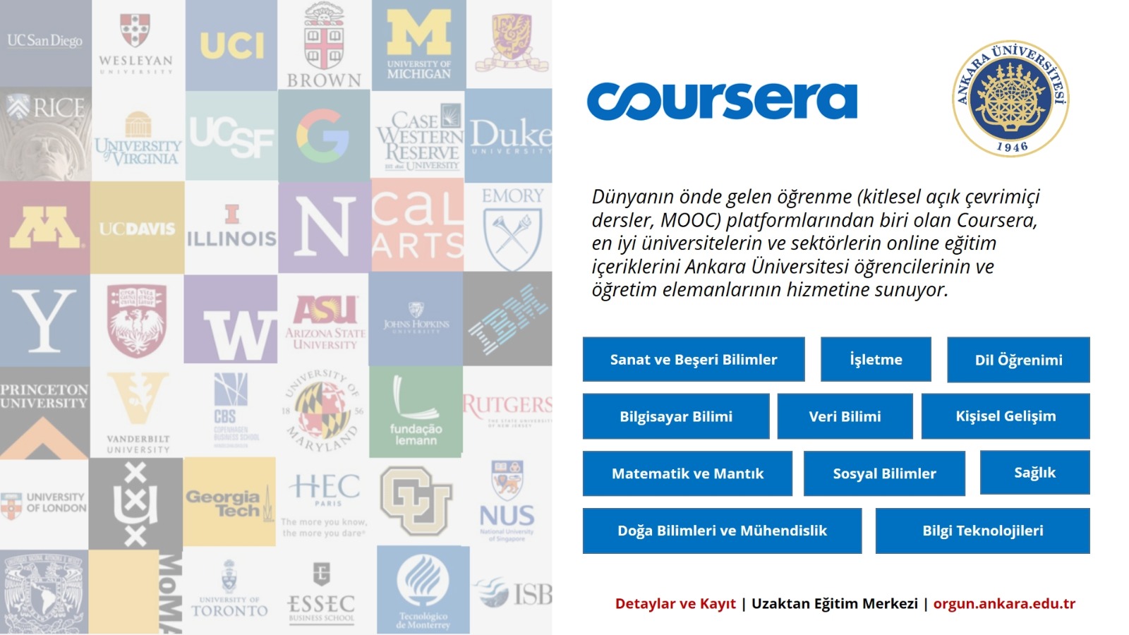 Ankara Universitesi On Twitter Kitlesel Acik Cevrimici Ders Platformlari Coursera Ve Edxonline Universitemizin Girisimleri Sonucunda Ankarauni Mensuplarina Dunyadaki En Iyi Universitelerin Ve Sirketlerin Online Egitim Iceriklerini Ucretsiz Ve