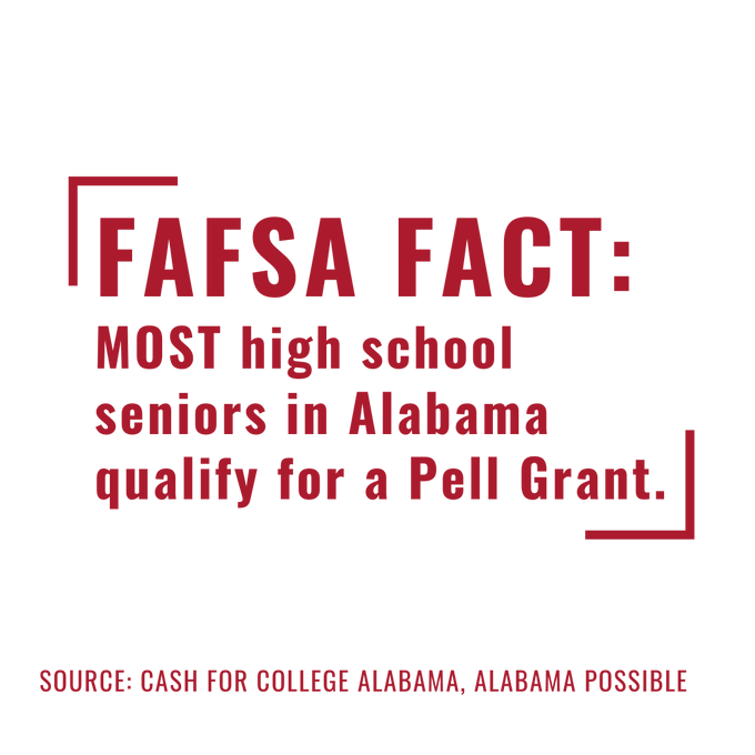 AlabamaAchieves's tweet photo. Don’t miss out on your opportunity to receive funds for college.   Complete your #FAFSA today.  Need help completing #FAFSA? Text 334.346.6615
.
#cash4collegeweek #cash4college  #alsde #alabamaachieves #education #educationmatters #educationinalabama #alschoolscontinuelearning https://t.co/WKPsQ3nnrt