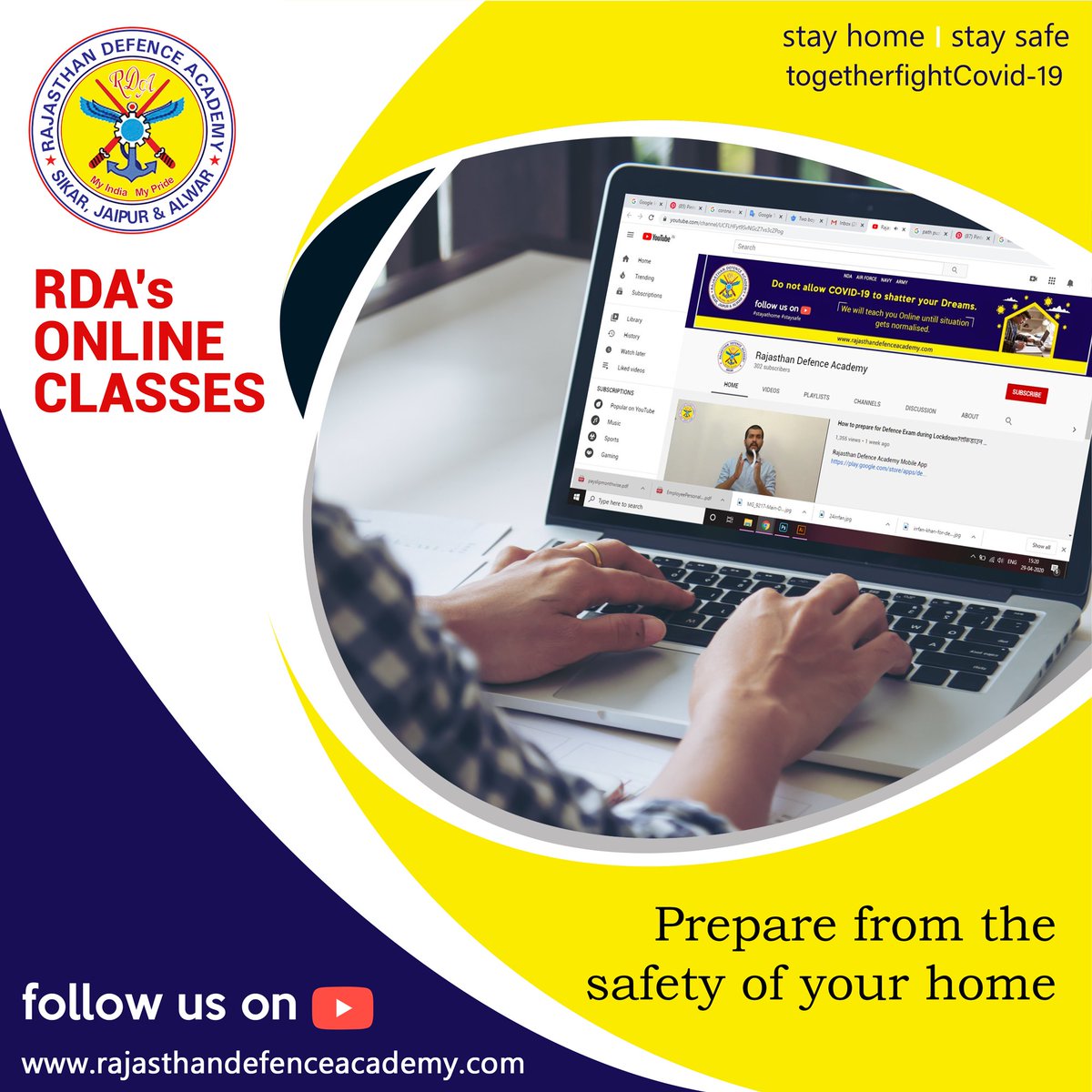 DefenceCollege's tweet photo. Nothing is of greater importance that the conservation of human life.

Prepare to get admission in the armed forces of India right just from your home.

🛎 https://t.co/lreXRWKeKo

#RajasthanDefenceAcademy #PrepareFromHome #Conserve #HumanLife #GetAdmission #QuarantineLife https://t.co/ea4Px7P7Sz