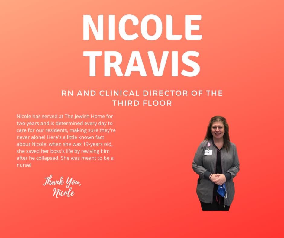 TheJewishHome's tweet photo. Nicole Travis is a dedicated nurse at The Jewish Home. She’s been a vital part of our team for two years and devotes her life towards the health of others. It shows every day! 
Thank you, Nicole!

#NursesWeek #TheJewishHome https://t.co/kIef3ltx8M
