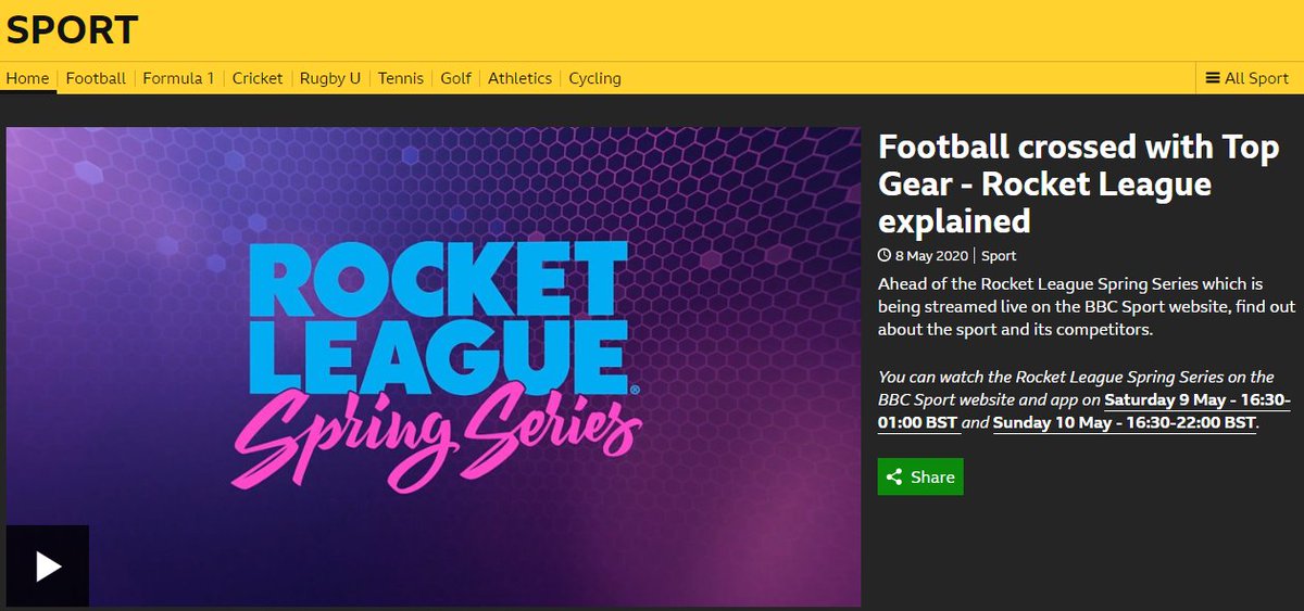 bbc.com/sport/av/52583…

The Rocket League Spring Series Day 1 and Day 2 live on the BBC. Great work <a href="/RLEsports/">Rocket League Esports</a> and <a href="/BBCSport/">BBC Sport</a>! <a href="/philrich/">Phil Rich</a> I like this!