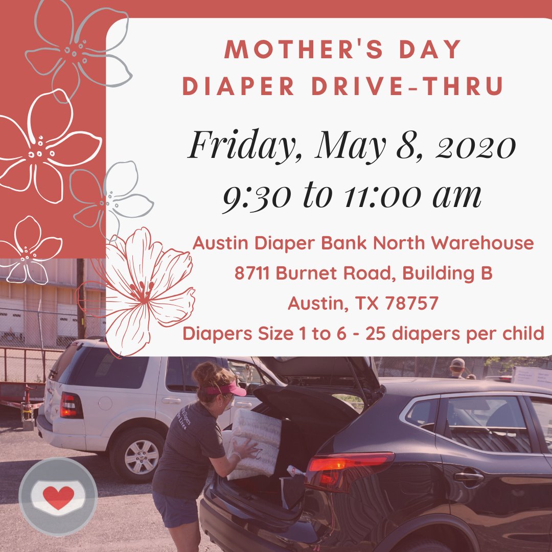 We are honoring Moms today!  If you need diapers we are serving from 9:30 to 11:00 am.  @DonnaHowardTX @KUT @AllisonMillerTV @KXAN_News @MayorAdler @JudgeEckhardt