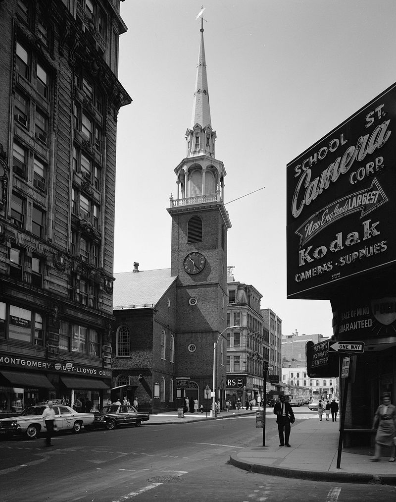 no, i'm wrong! that was Old *North* Church: *this* is Old *South* Church, where the Boston Tea Party was planned, therefore also the mother of liberty etc etc etc. you see my confusion