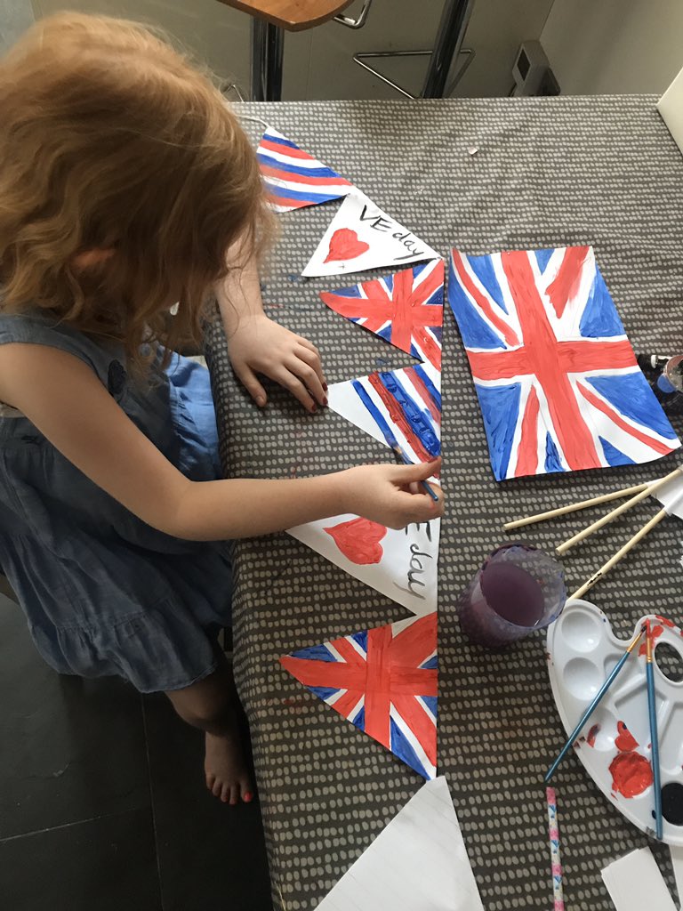 Choochoo_73's tweet photo. Celebrating VE Day in lockdown  with some homemade bunting and a teddy bears picnic! @marlboroughpri @MPS_2SMMPS_2024 https://t.co/HaFnausfmU