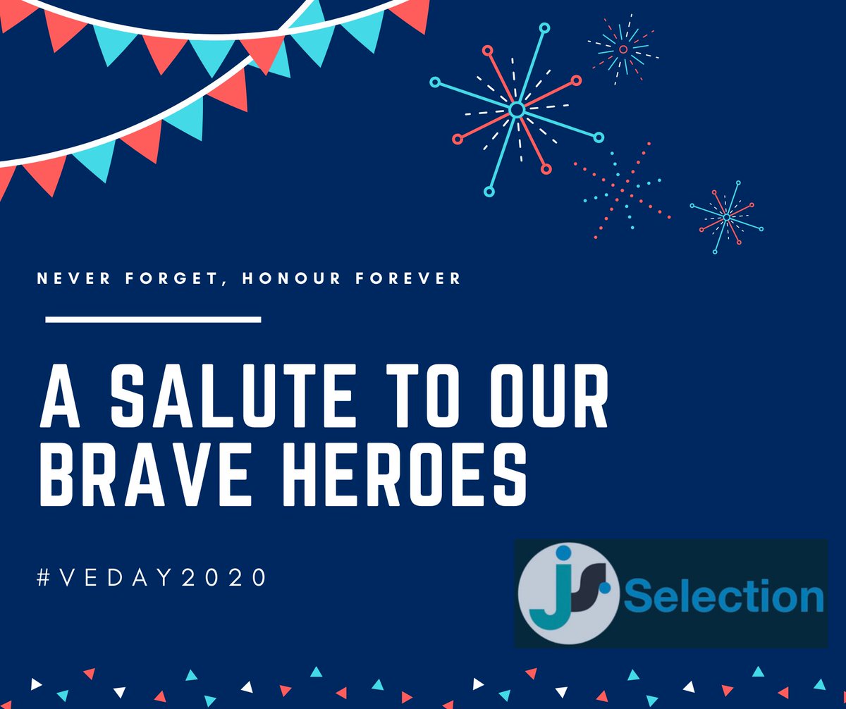 Today is the 75th anniversary of VE Day. We will never forget, We are forever in their debt.

#VEDay #VEDay75 #VEDay2020 #LestWeForget #HappyVE #75thAnniversary #WeThankYou #ToThoseWhoGaveSoMuch #WorldWarII #VictoryinEurope #VEDayAtHome #JSSelection