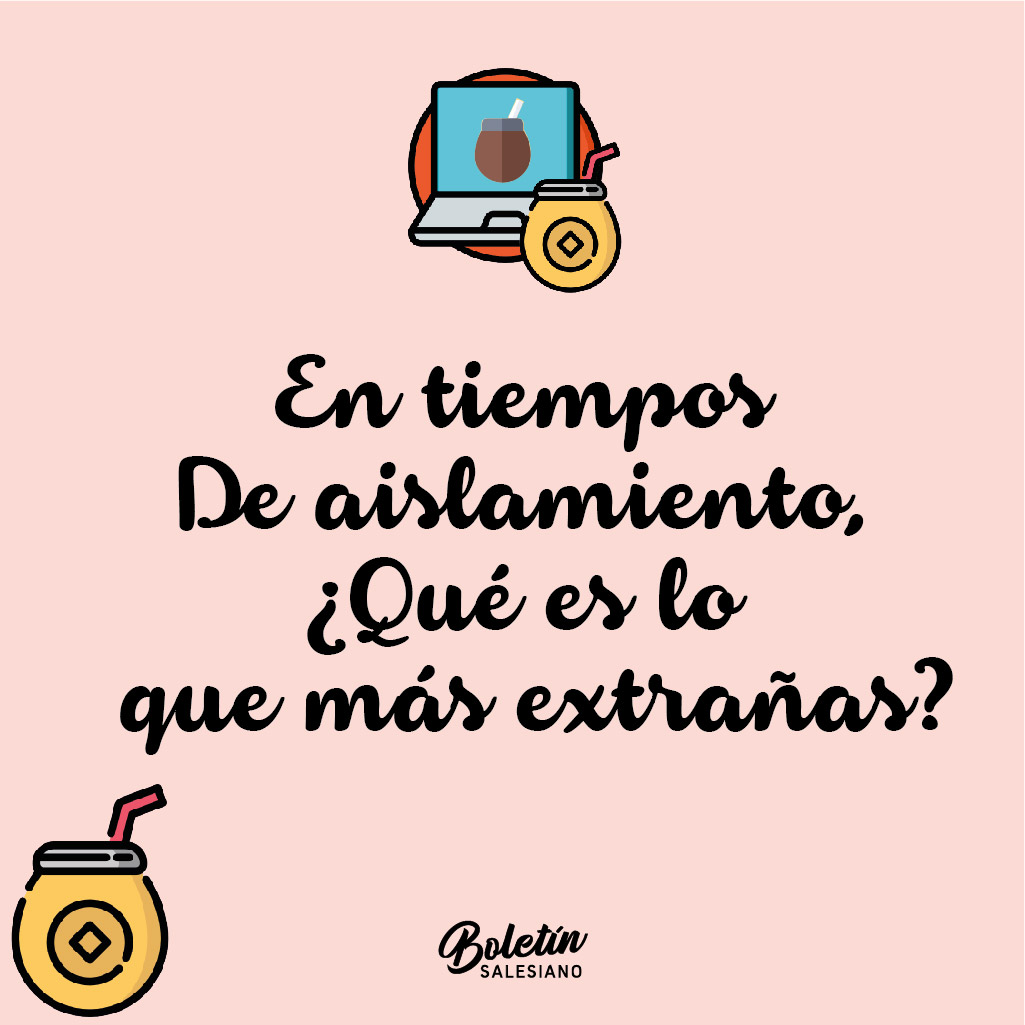 BoletinSalesian's tweet photo. #Mateadas Un grupo de chicos y chicas de La Pampa se juntaron por videoconferencia par charlar sobre la cuarentena. Te compartimos algunas de sus respuestas y te invitamos a sumar tu voz!
Y vos, ¿qué extrañás en estos tiempos de aislamiento? ¡Comentá! 👇🏻👇🏽👇🏾 https://t.co/VyZGylS51o