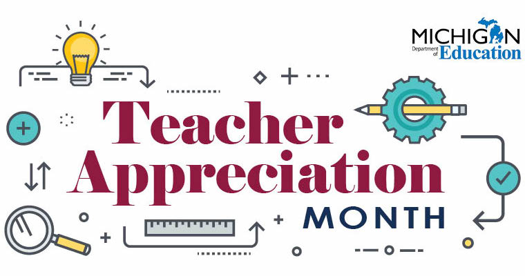 CraftedbyRCSG's tweet photo. It's National Teacher Appreciation Month and @MIEducator is highlighting the great teachers across the state of Michigan on social media throughout May! If there's a teacher who has greatly impacted you, follow this link and fill out the form! #MIeducation https://t.co/7X93NcrNs6 https://t.co/4XmYdmgtAm