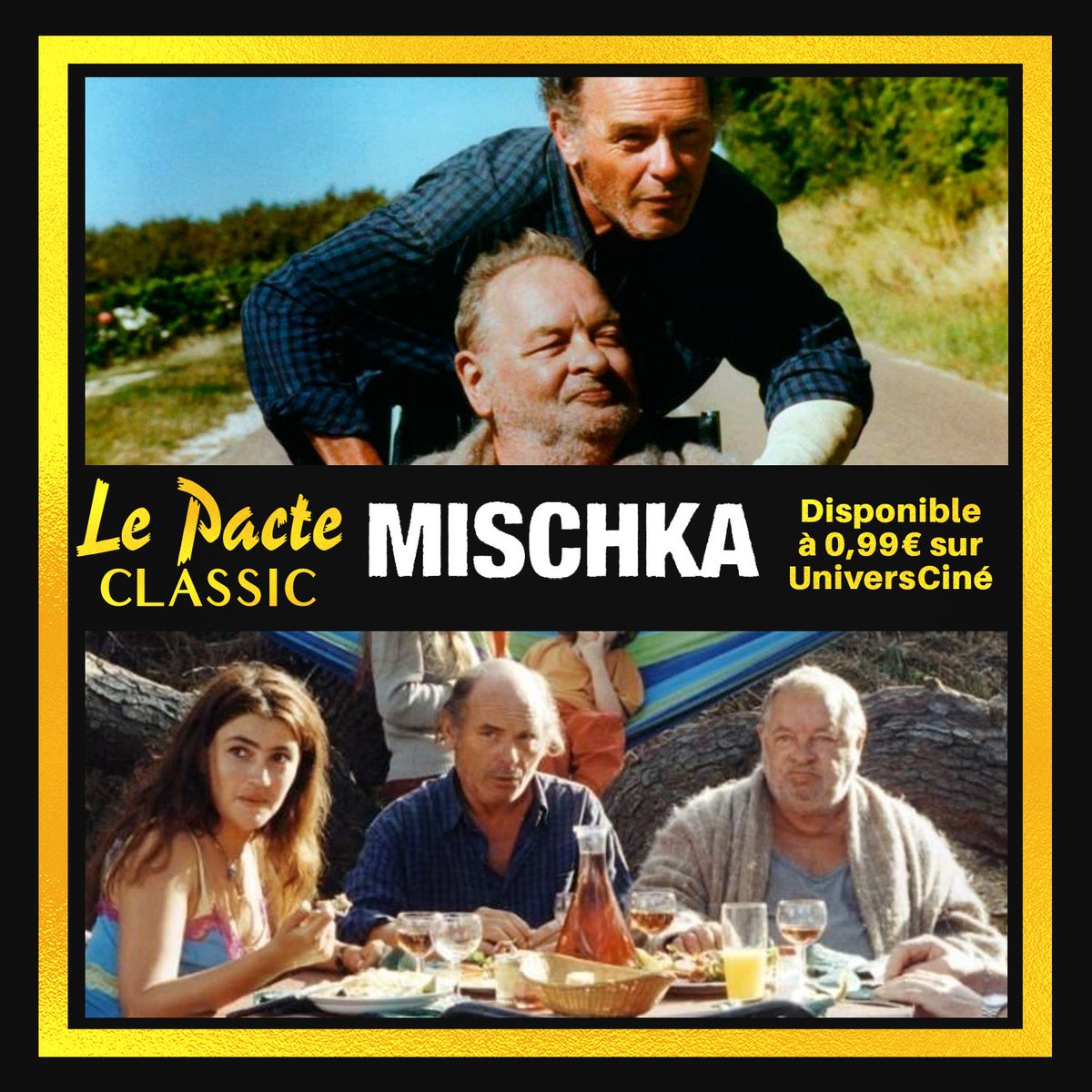 JOUR 54.L'acteur Jean-François Stévenin a réalisé 3 long-métrages, à (re)découvrir sur  @UniversCine. Aujourd'hui, on vous conseille Mischka, road-trip estival sur les routes de France.  #LePacteClassic Disponible à 0,99€ sur  @UniversCine   https://bit.ly/LP_Mischka 