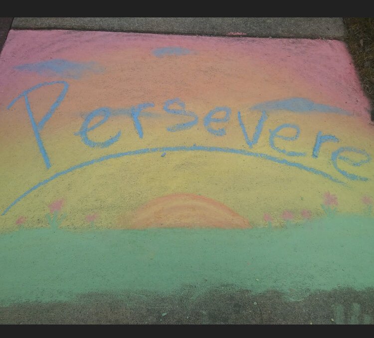 MrsPoppink's tweet photo. Positive message in sidewalk chalk art from #SalineAlt Multimedia student.  Love it! #SASCompass @NEWSalineALTHS https://t.co/9rDKOaQllJ