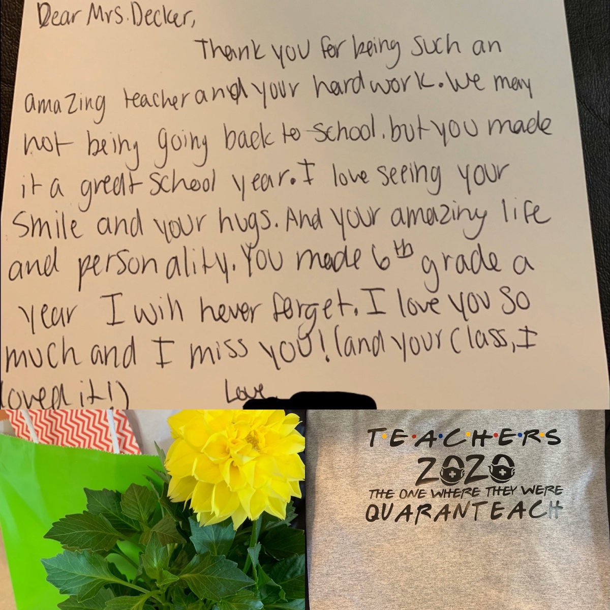 MrsDecker6's tweet photo. The Taylor Family has spoiled me this week for teacher appreciation week! Monroe seriously has the best parents and students! I’m one lucky teacher! I’ve loved it all but this t-shirt is AWESOME! #MESRocks @meshornets 💙💛 https://t.co/mKtYUQABNR