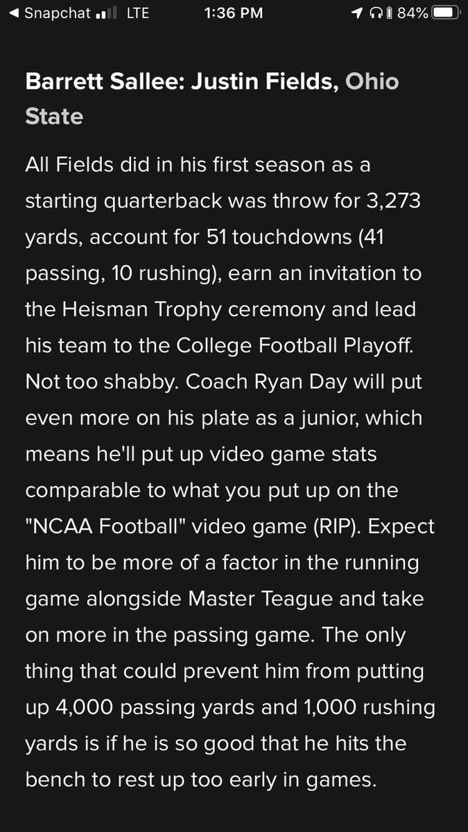 OhioStateSport2's tweet photo. Via @CBSSports, you can read the article on cbs sports or on the cbs app, but @BarrettSallee knows what he’s talking about. https://t.co/ObFz6EQIcr