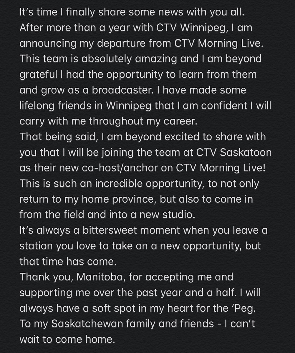 AlexBrownYXE's tweet image. It’s time for another goodbye... 
and a new hello 👋🏻