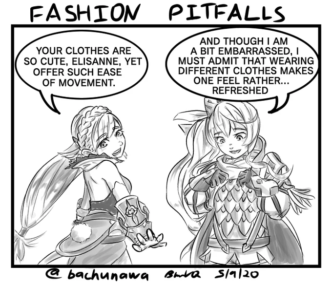 Fashion Pitfalls
Dragalia Lost x Fire Emblem Heroes

oh hey i got myself to finish it. nice. 