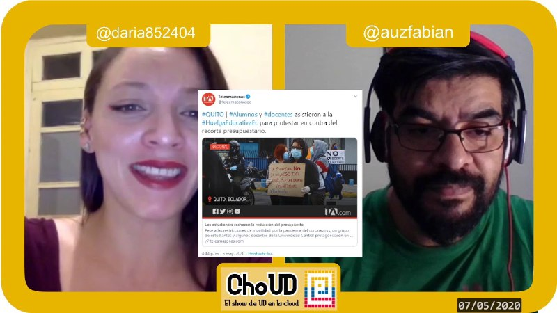 usuariosdigital's tweet photo. #ChoUD 28 Abr/6 May 2020

@AuzFabian y @daria852404 te traen un nano resumen de las tendencias en la tuitósfera criolla de #Ecuador (de/hasta 19h00 del miércoles anterior al actual gmt-5)

Video: https://t.co/ZOjQ3b7FEX

Tendencias por fecha: https://t.co/PGbrnHNhOF https://t.co/kpRtVvJpnE