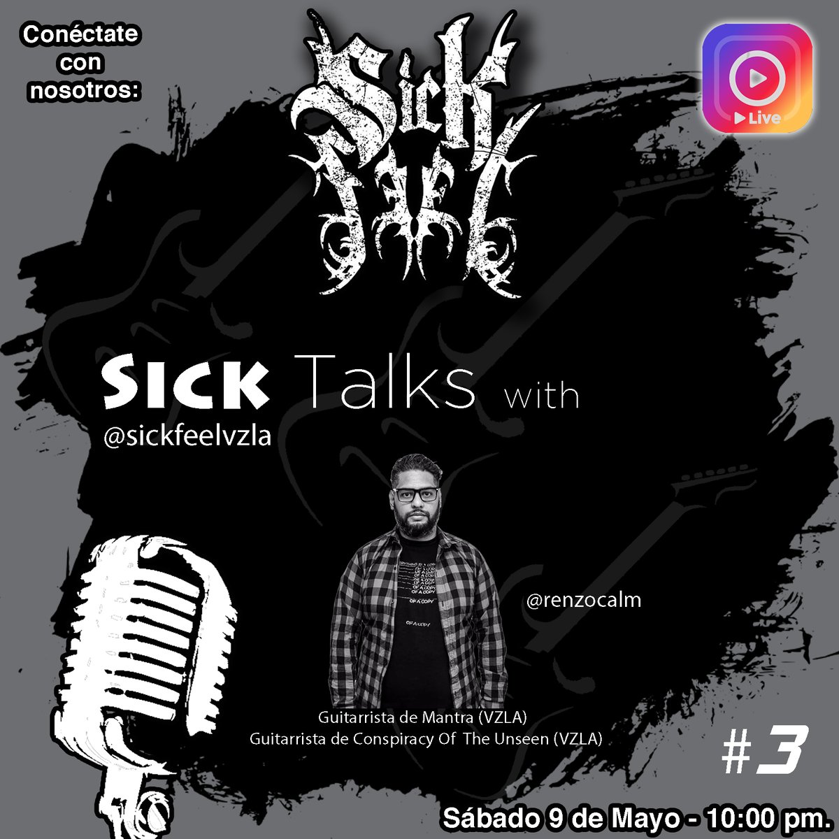 Pacheco_Rock's tweet photo. Mañana!!! Sábado #9demayo los chicos de @SickFeel
siguen sus conversas #SickTalks está vez con el #Guitarrista Renzo Calma @EnzoPalma en #InstagramLive
A las 10:00 pm por @instagram no te la pierdas! https://t.co/LUoSM3CE24