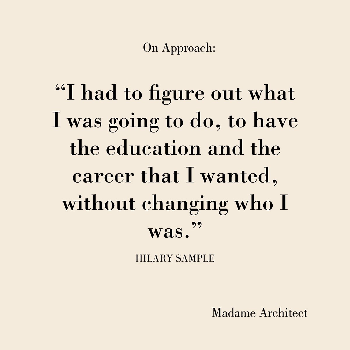MadameArchitect's tweet photo. #HilarySample on the approach she started her career with. #madamearchitect https://t.co/8HH0cuFG6A