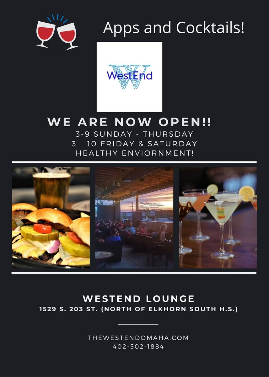 So happy to start seeing familiar and new faces!  Join us this awesome Friday/full moon/sun filled evening to celebrate being "in the house!" again.  (Restrictions apply for the health and safety of all patrons &amp; staff.) #weareopen #cocktails #omaha #elkhorn