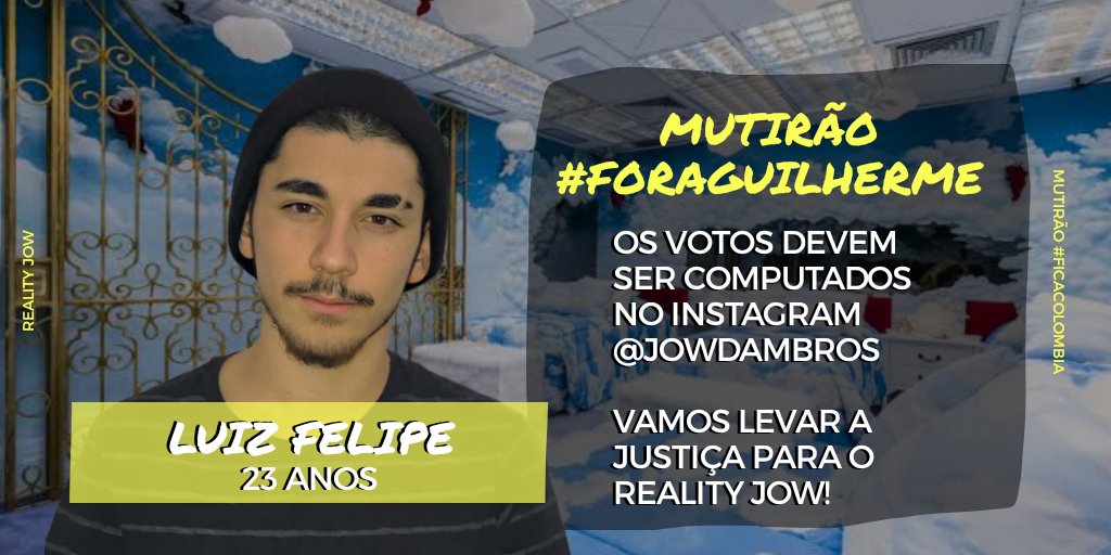PeepzFreitas's tweet image. Eu sou #FicaColombia e #ForaGuilherme