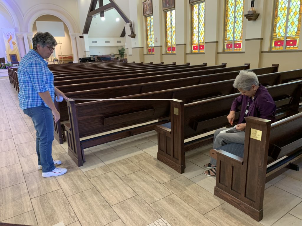 stccbelleview's tweet photo. Loretta and Rose getting the church ready for reopening https://t.co/LHIbAYv5pG