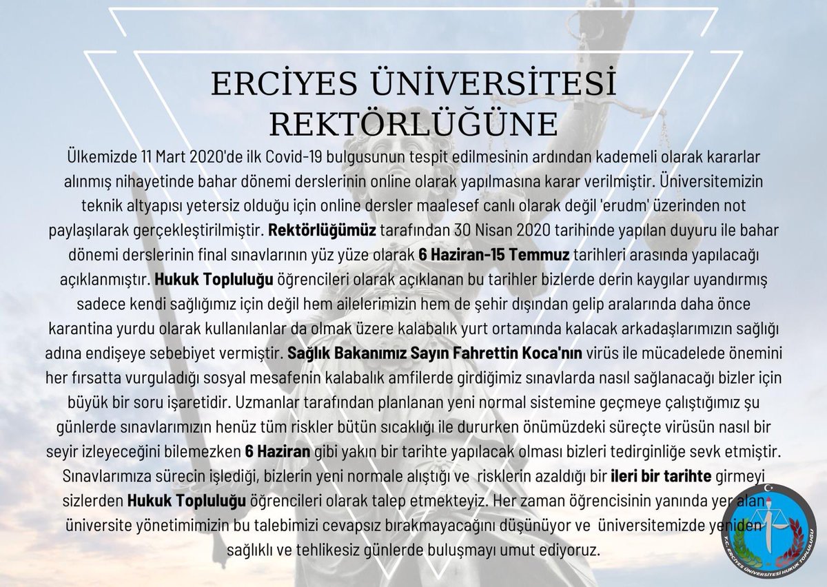 #erühukuksınavlarıertele @RektorProfCalis
