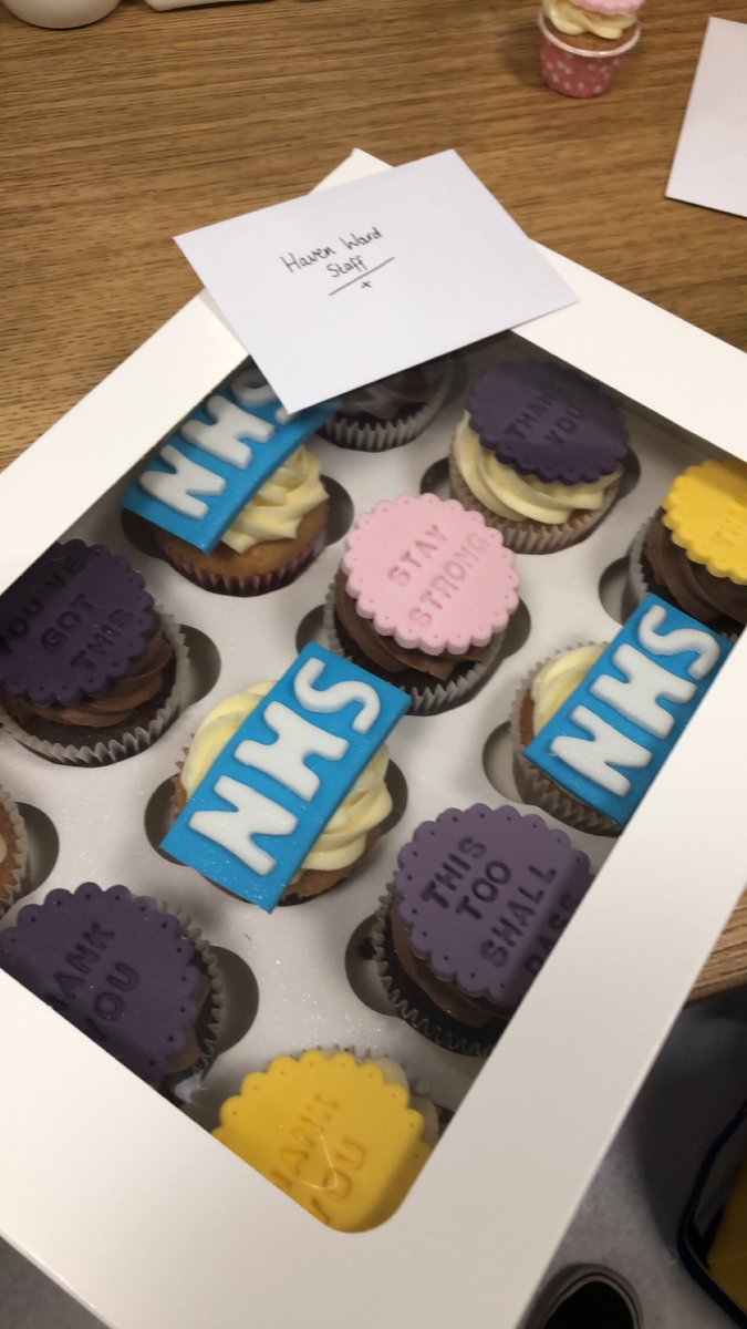 HavenWardPICU's tweet photo. A lovely card and some delicious cupcakes dropped off today by a patients family member. Thank you so much!
#cupcakes #picu #keyworkers https://t.co/Yr1PSJ6a3u