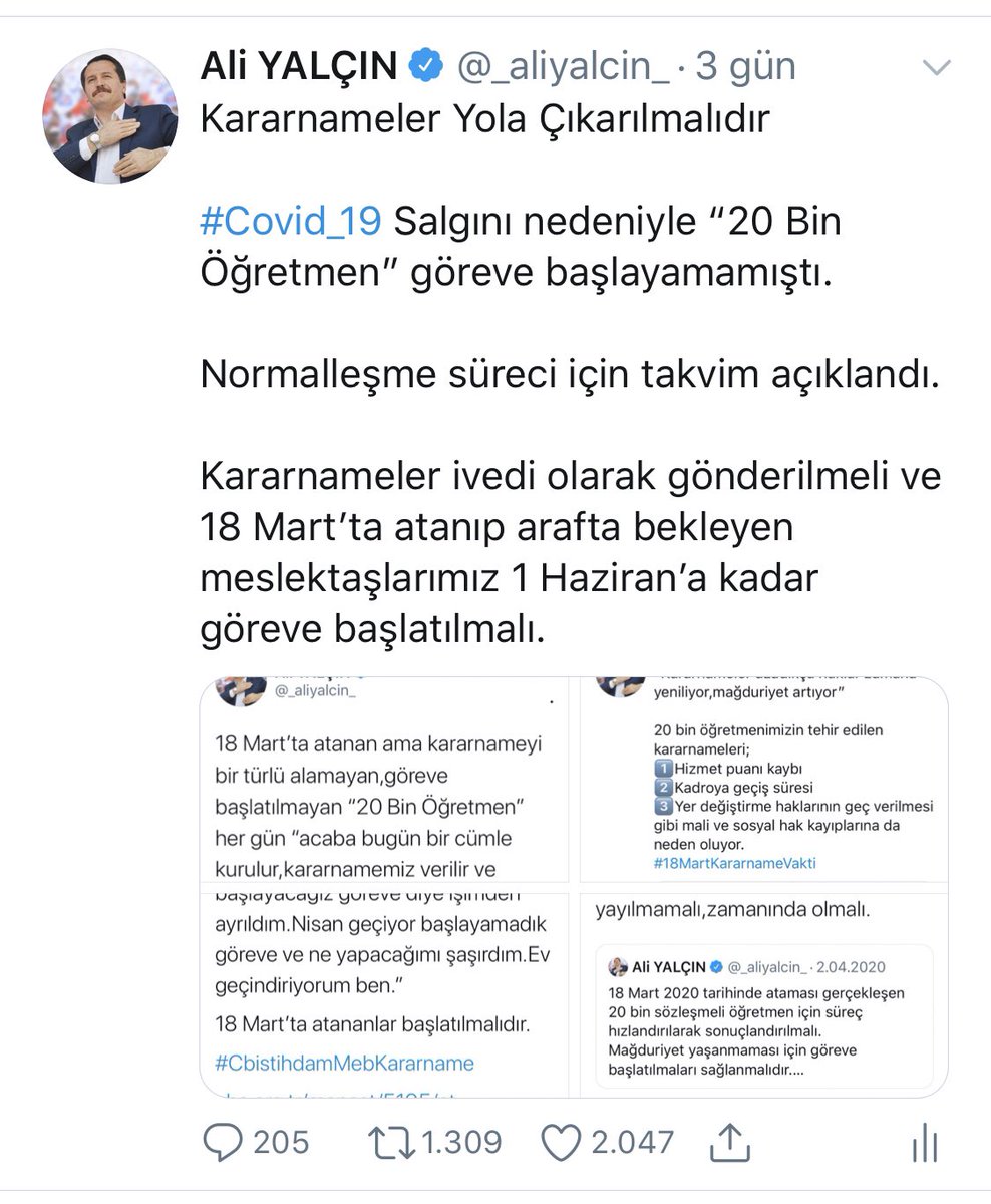 _aliyalcin_'s tweet photo. Kararnameler Gitmeli, Yaşanan Stres Bitmeli

18 Mart’ta atanan 20 Bin Öğretmen’in göreve başlaması zamana yayılmamalı,zamanında olmalı.

Haziran’da telafi eğitimleri başlamadan öğretmenlerin göreve başlamaları gerçekleşmeli. 
 
#OkulumVarKararnamemYok https://t.co/LSXHN6uPTR