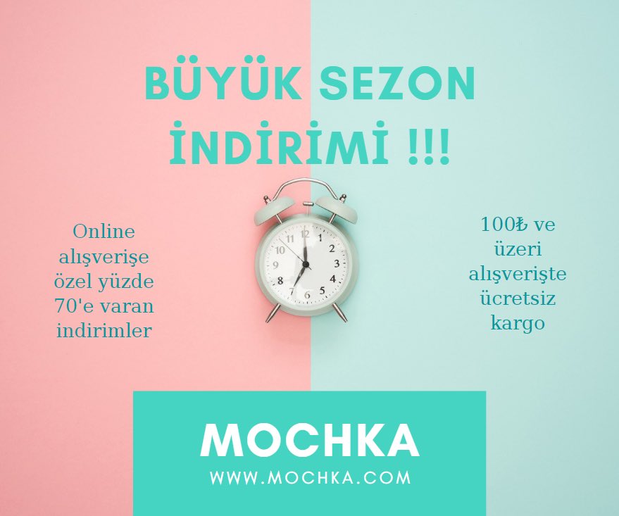 Şimdi hem kendinizi hem yakınlarınızı sevindirme vakti!
Yaptığımız dev indirimlerle mutluluklarınızda payımız olsun istedik ☺️

Alışveriş için:
Ig: mochkacom
Web: mochka.com