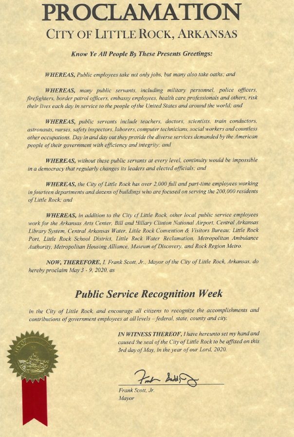 CARKW's tweet photo. 🙏Thanks to @CityLittleRock Mayor @FrankScottJr for #PublicServiceRecognitionWeek! Water professionals often go unnoticed, but they work around the clock to ensure water is flowing when you need it most!#DrinkingWaterWeek🚰💧😁#therewhenyouneedit #weareCAW #doingARpart https://t.co/69WZvCVevK