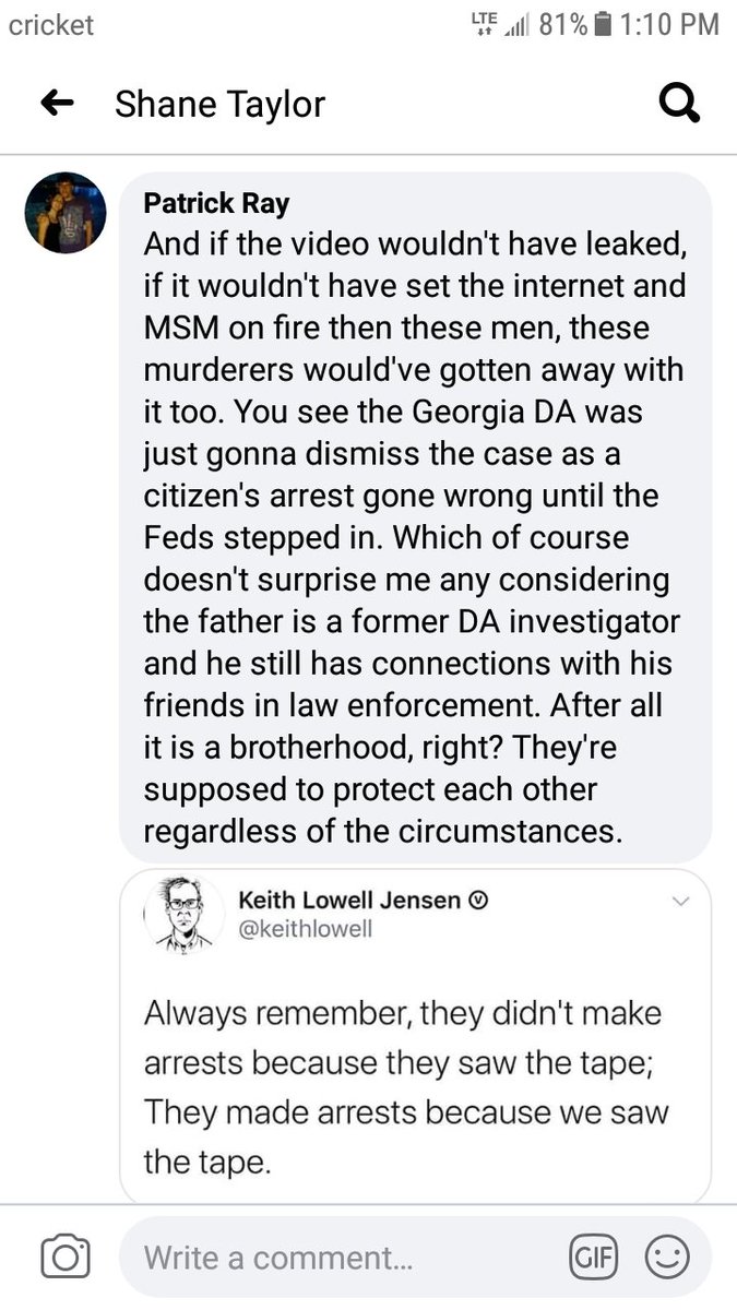 shane216taylor's tweet image. This is how difficult it is for minorities to even get the same treatment let alone justice bc it still has to go to trial &amp;amp; get a conviction.

W/o that video &amp;amp; after 2 mo, US demanding action #AhmaudArbery would just be dead, no justice, no answers, reduced 2 a lie by 2 racists.