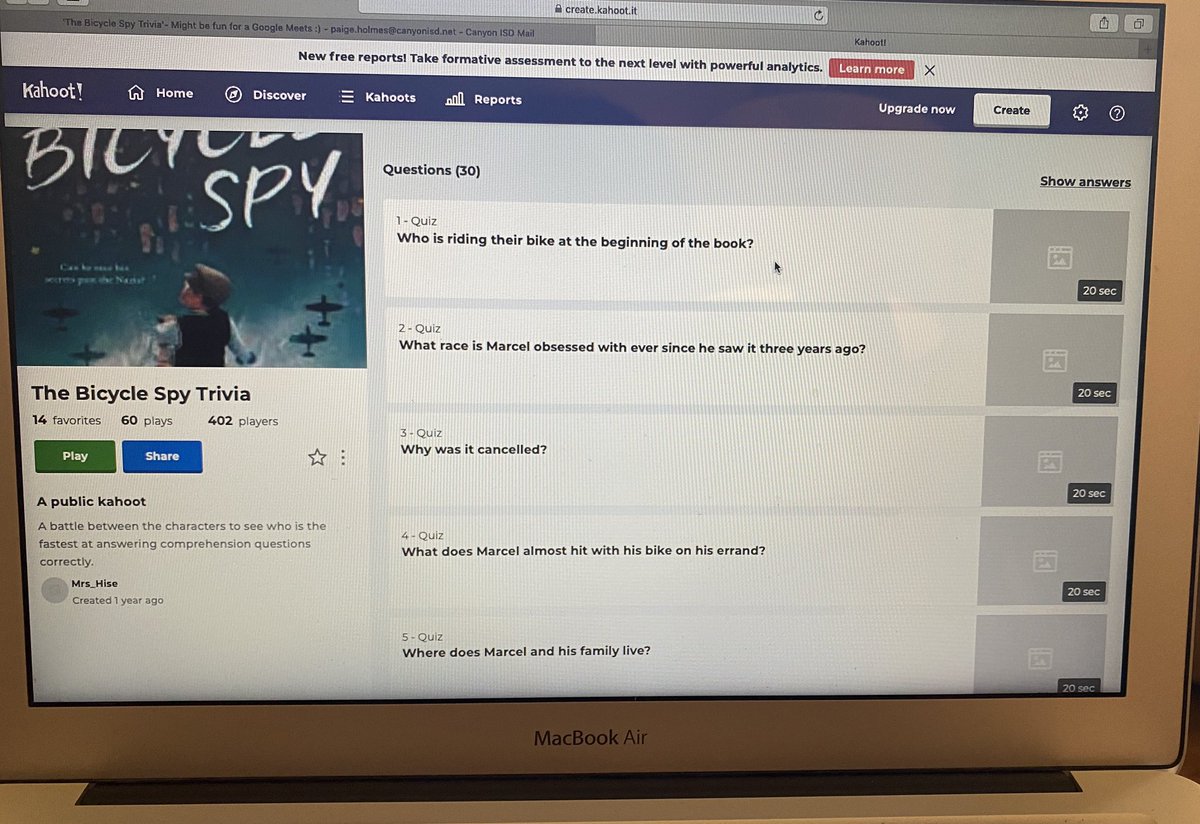 p_holmes10's tweet photo. Had a fun day playing Bicycle Spy Trivia with all of 5th grade! #CISDRocks #PinnaclePatriots https://t.co/VQggQEbzZU