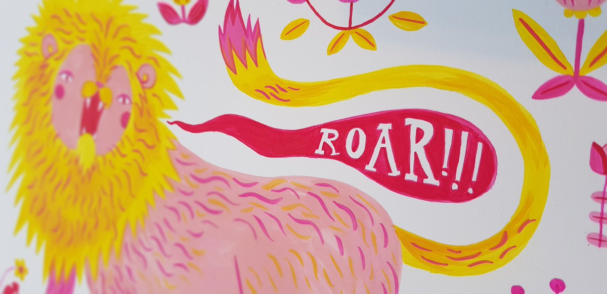 #007 'Barbary Lion' 
ROARRR!! It's Fridayyyy! 🦁🧡

#the100daysproject #100daysofpainting #barbarylion #illustration #lion #paintingeveryday #gouache #artistsoftwitter #folkart #womenwhopaint #yellowart #pinkart #handmade #Handpainted #illustratorsireland