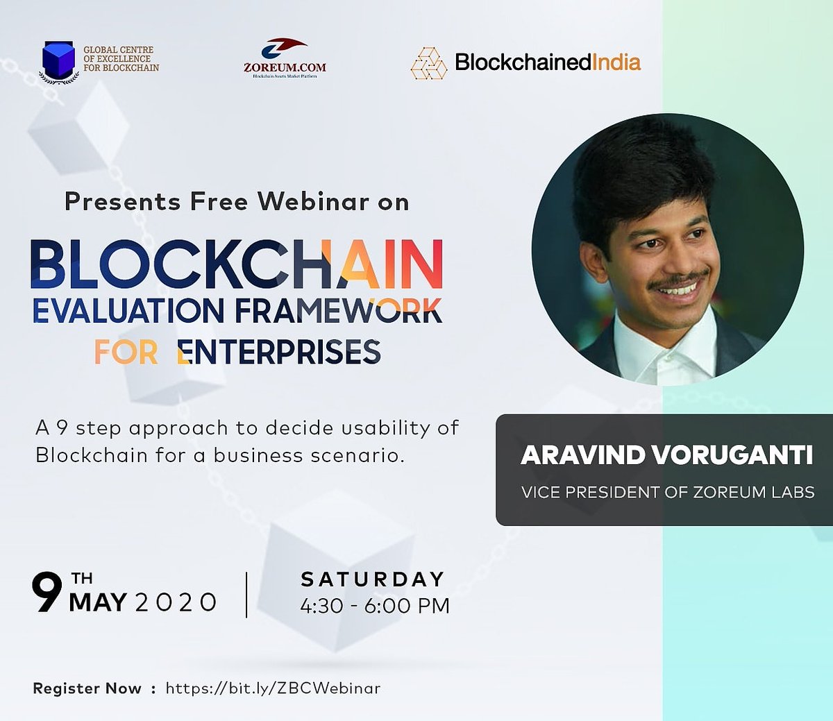 AsliStamp's tweet photo. 'Blockchain Evaluation Framework For Enterprises' by Mr. Aravind Voruganti - Vice President on 9 May 2020 at 4:30 PM - 6:00 PM.

Enroll Now: https://t.co/PaLCbRErHJ

#BlockchainWebinar #BlockchainedIndia #BlockchainEvaluation #BlockchainSeries #BlockchainTraining #Upskill https://t.co/r5UJ9lwSOr