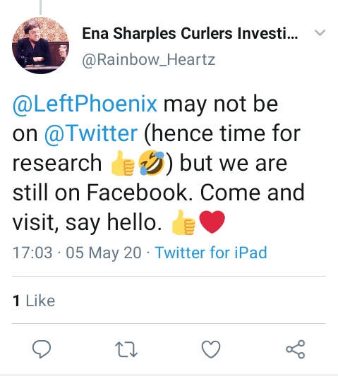 Ena spends her time 'researching' Jews on behalf of LLV, a non-existent group which is just cover for a Holocaust revisionist. LLV falsely claimed an Islamaphobic tweet was posted by Jewish antisemitism campaigner  @RachelRileyRR. Ena blames the Jews for it...>>