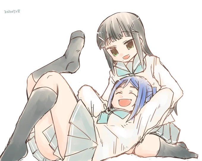 果南さんとダイヤさん描いて練習してる #かなダイ養殖組合 