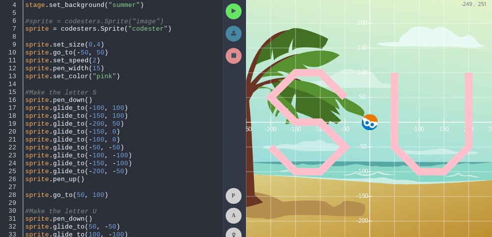ITSTEAMCoding's tweet image. Wow, our 5th graders have delved deeper into the coordinate plane and are now using it to code their own initials! I love seeing our students use their math skills in these creative coding projects!👩💻🧑💻👨💻@IslandtreesMMS